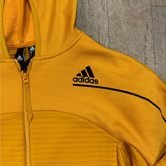 Adidas Sportswear Women's Mustard Yellow ZNE Athletic Hooded Track Jacket S - Picture 2 of 5